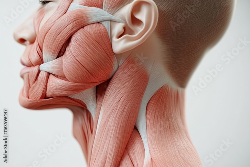 Human Anatomy: Detailed 3D Model of Facial and Neck Muscles photo