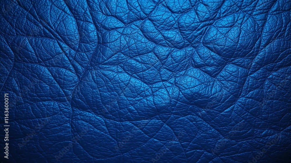 Deep Blue Leather Texture A Detailed Close-Up View