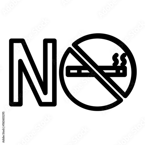 do not smoke line icon