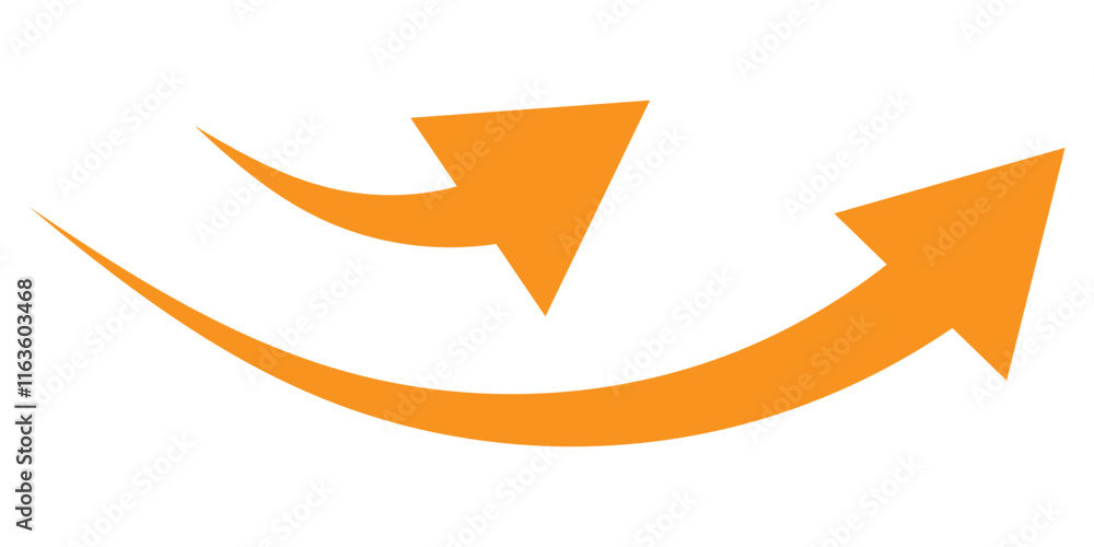 Arrow up icons. Set of curve rise increase arrows. Growth pictogram isolated. Vector illustration. Arrow up icons. Set of curve rise increase arrows. Growth pictogram isolated. Vector illustration.