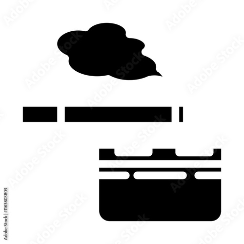 cigarettes and ashtrays solid icon