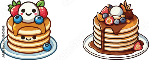 Pancake vector art illustration. pancake vector icon.