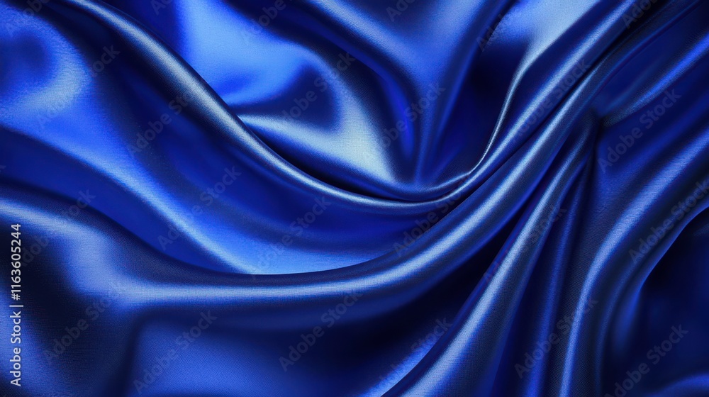 Fototapeta premium Vibrant Blue Satin Fabric with Soft Lighting