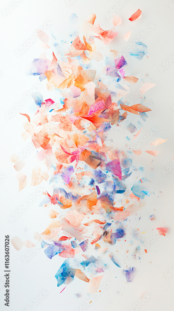 Fototapeta premium Exploding confetti burst in vibrant pastel colors