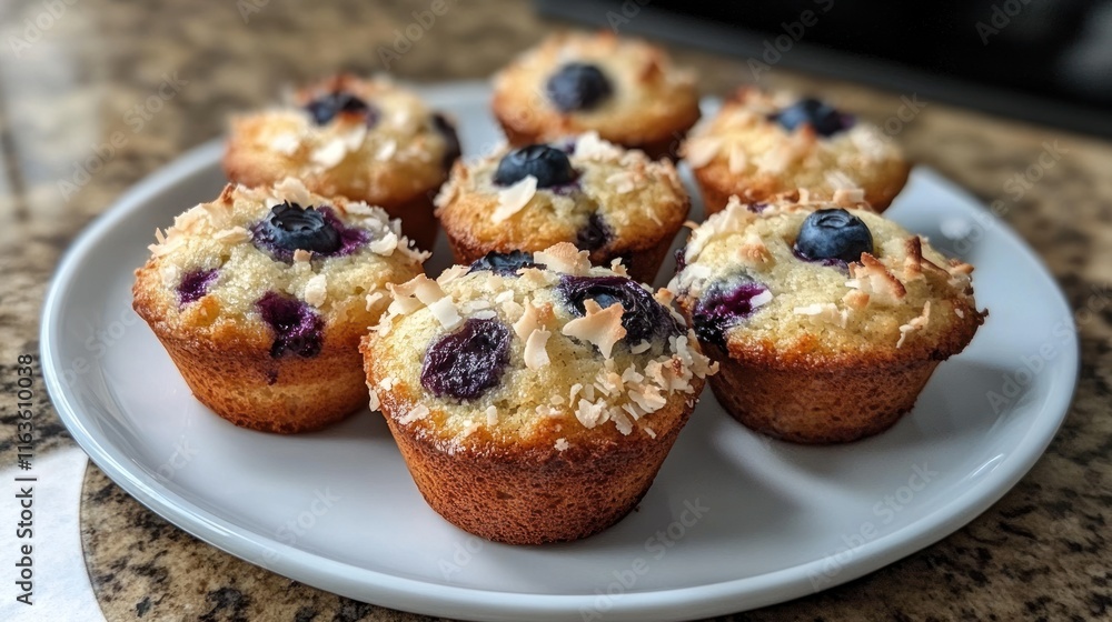 Delicious Homemade Blueberry Coconut Muffins Delicious Homemade Blueberry Coconut Muffins