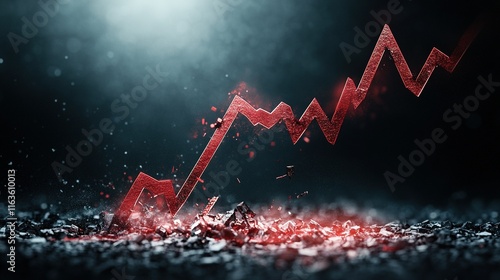 Stock Market Decline, sharp downward trend, fractured graph lines, alarming financial implications, visual representation of economic instability