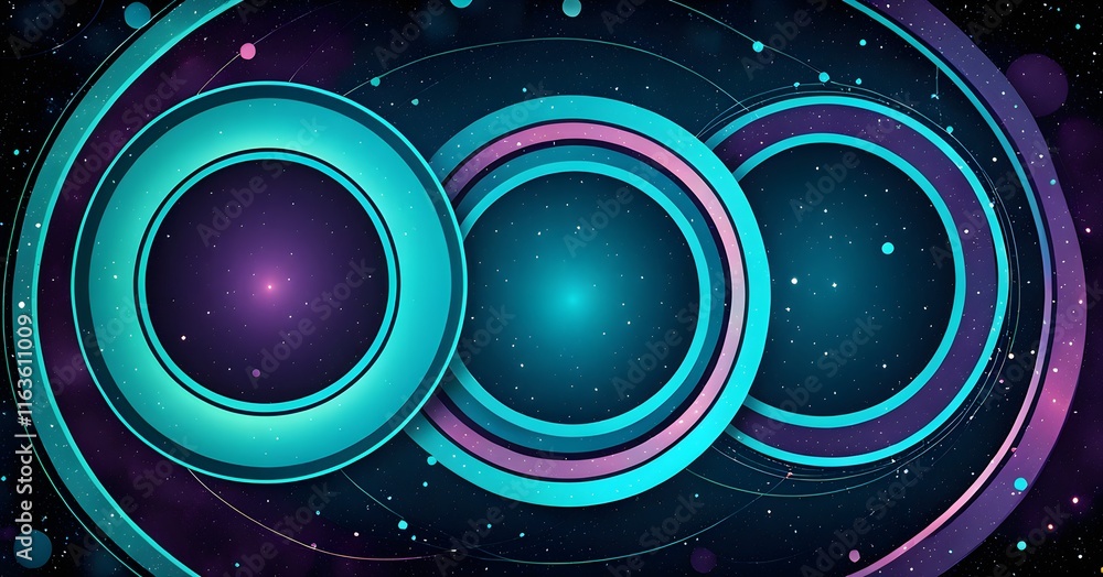 Obraz premium Abstract illustration of overlapping circles in a vintage background