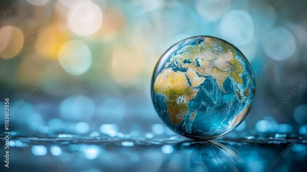 Our Fragile Planet: A Crystalline Globe Reflecting Global Awareness Our Fragile Planet: A Crystalline Globe Reflecting Global Awareness
