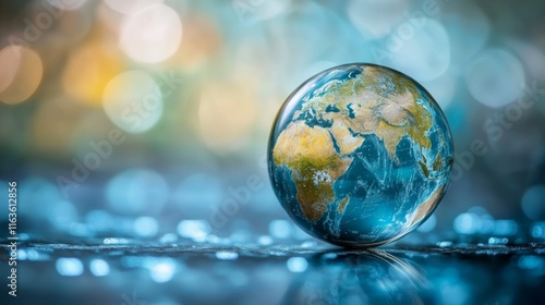 Our Fragile Planet: A Crystalline Globe Reflecting Global Awareness