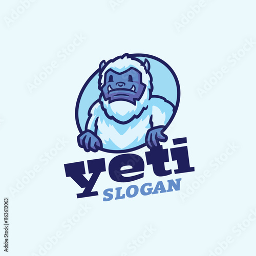 Yeti logo mascot cartoon character vector illustration
