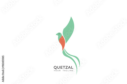 Quetzal bird logo, quetzal bird silhouette logo, minimalist quetzal bird logo