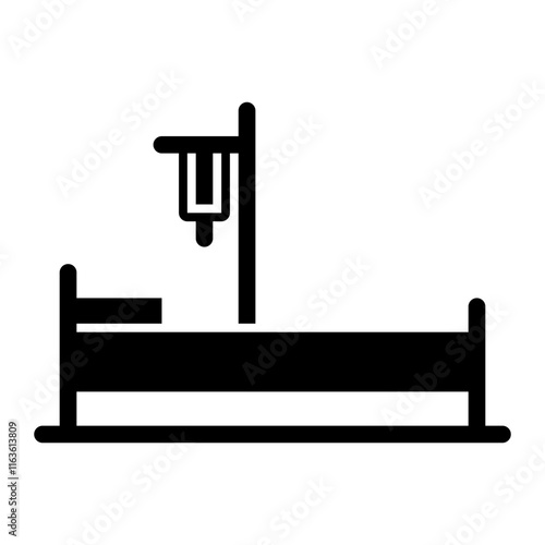 hospital bed glyph icon