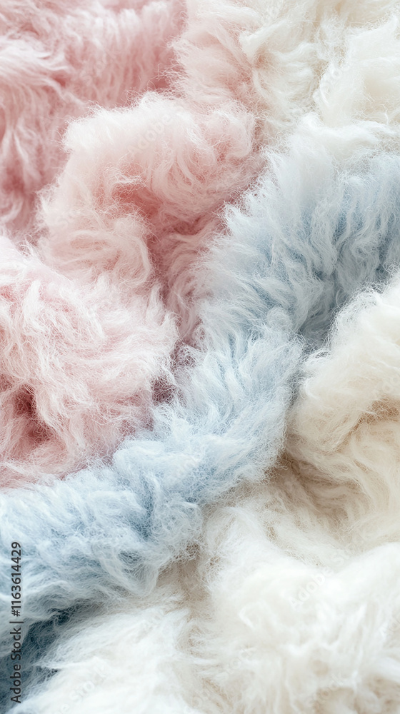 Fluffy pastel-colored wool texture on a white background Fluffy pastel-colored wool texture on a white background