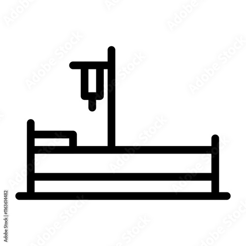 hospital bed line icon