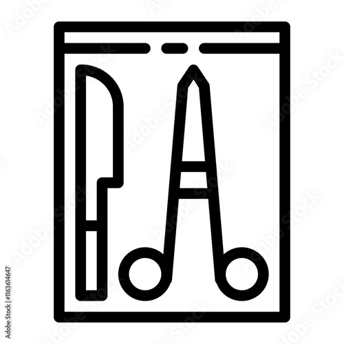 surgical tools line icon