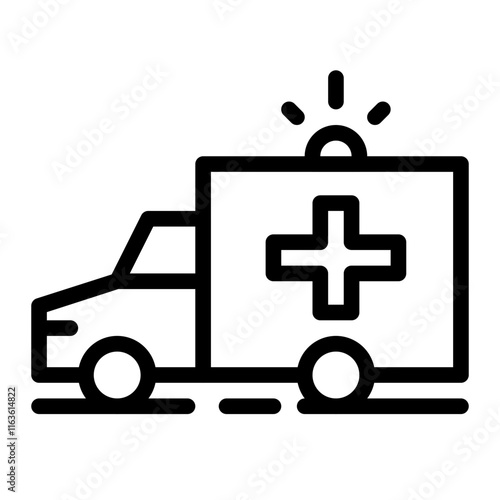 ambulance car line icon