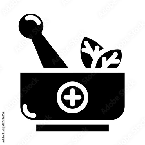 herbal medicine solid icon