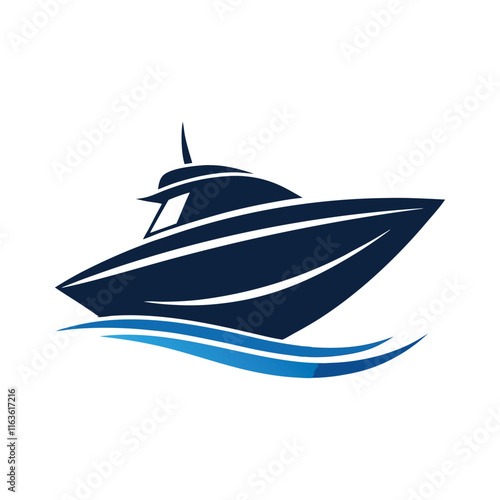 modern minimal creative ship boat logo icon vector art design