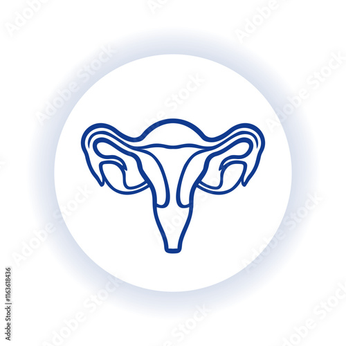 Female Reproductive System Icon – Human Anatomy Vector Illustration