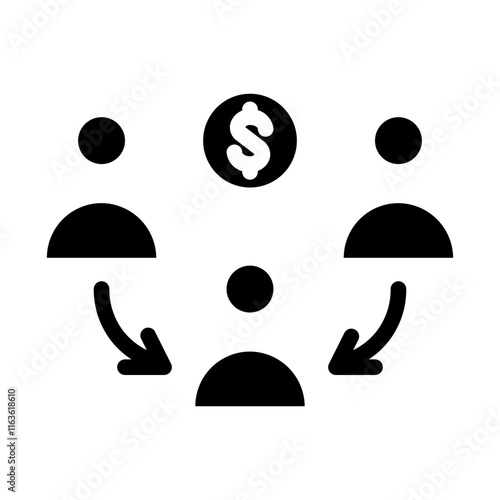 distribution of funds solid icon