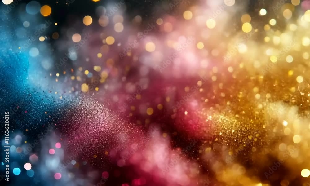 A vibrant abstract background filled with colorful bokeh and sparkling particles. A vibrant abstract background filled with colorful bokeh and sparkling particles.