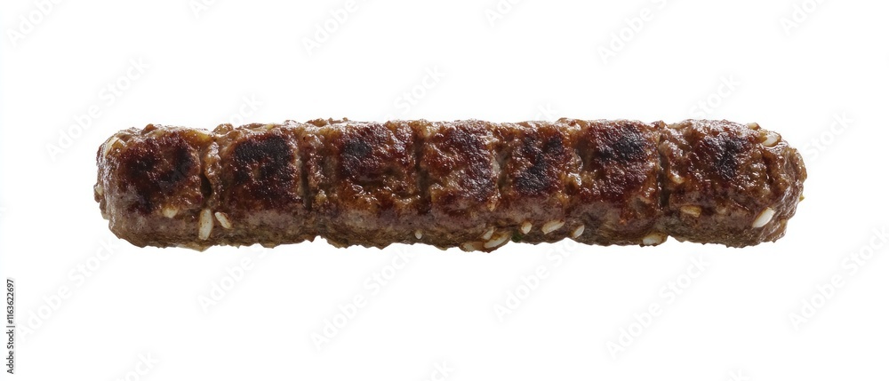 Grilled kebab with sesame seeds on white background. Grilled kebab with sesame seeds on white background.