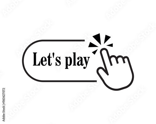 let's play sign on white background	