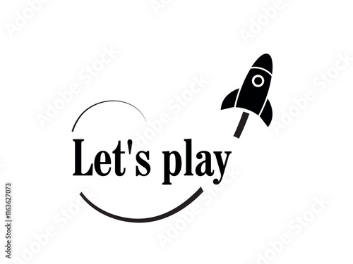 let's play sign on white background	