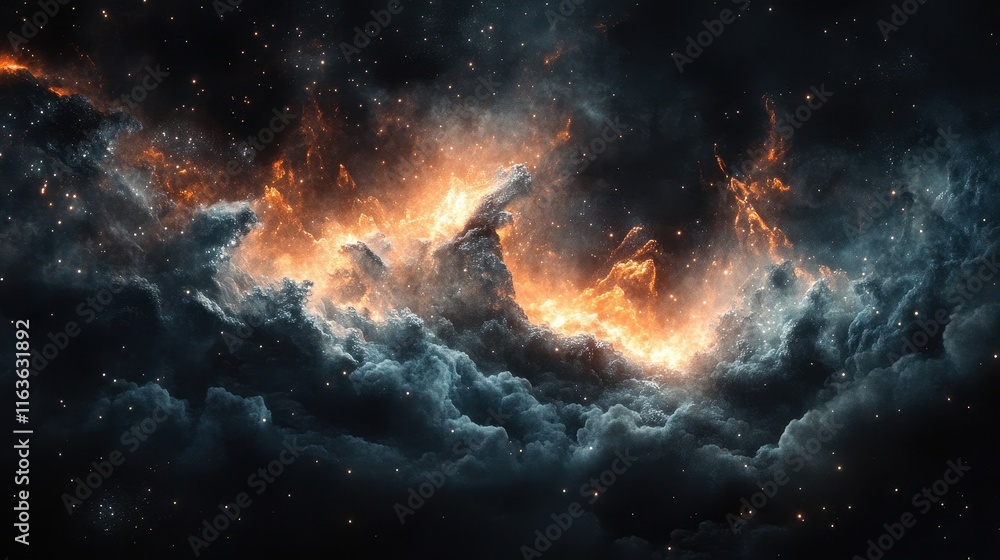 Dramatic Fireworks and Celebration in Night Sky Dramatic Fireworks and Celebration in Night Sky