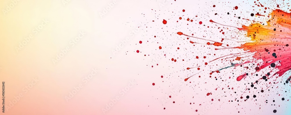 Obraz premium Splatter abstract background idea. Colorful paint splash on a light background, perfect for artistic and creative projects.