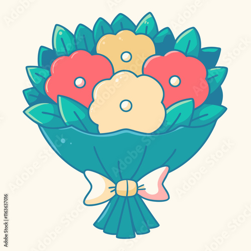 Colorful floral bouquet illustration digital art vibrant flowers creative design artistic viewpoint nature concept