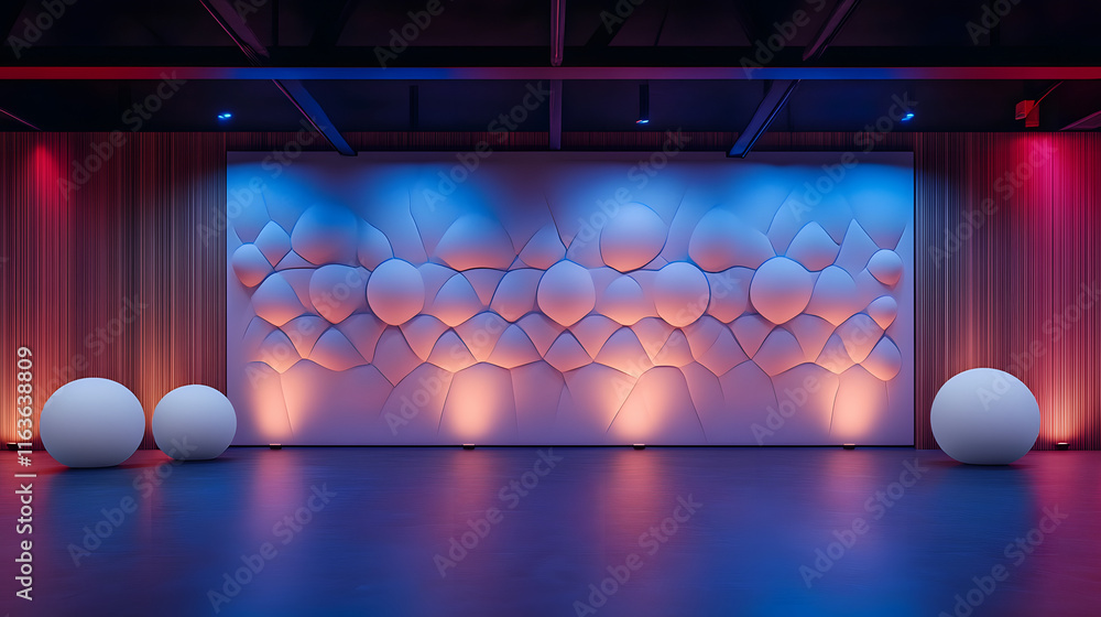 Futuristic Abstract Geometry in a Neon Void Futuristic Abstract Geometry in a Neon Void