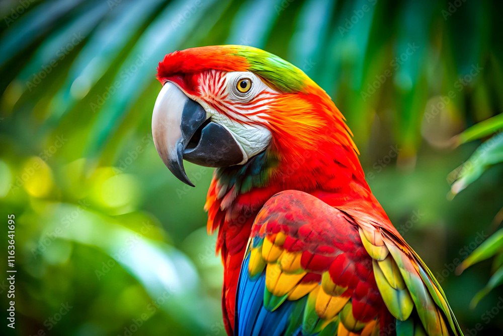 Beautiful Scarlet macaw parrot in the jungle of Costa Rica Beautiful Scarlet macaw parrot in the jungle of Costa Rica