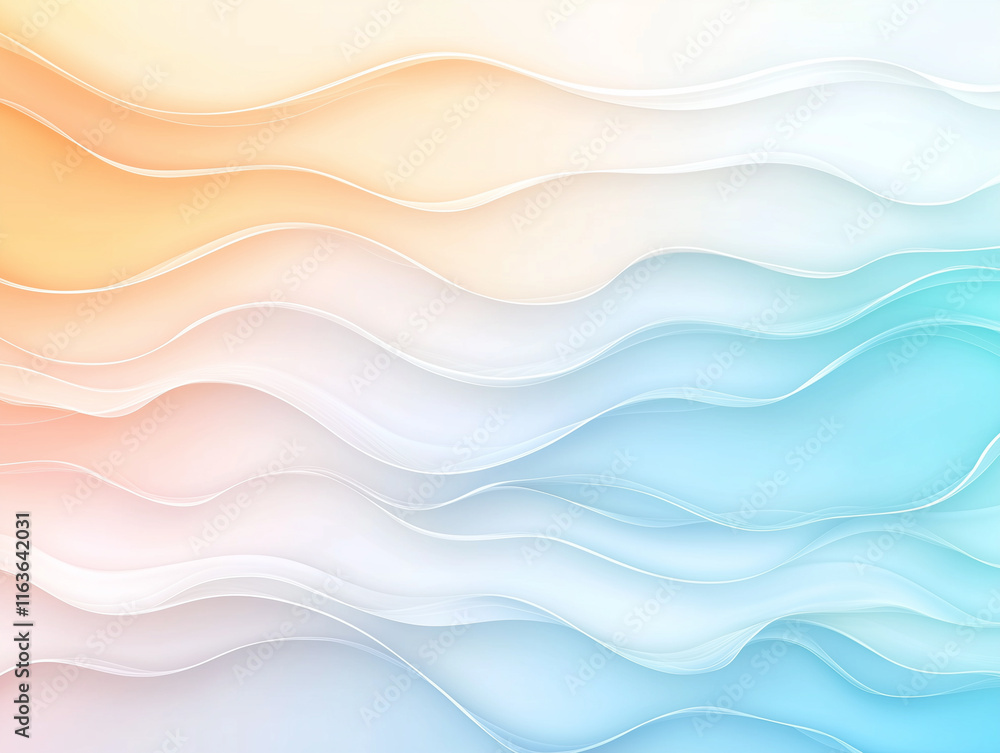 Fototapeta premium Abstract Coral Blue Pastel Fluid Texture Wave Background