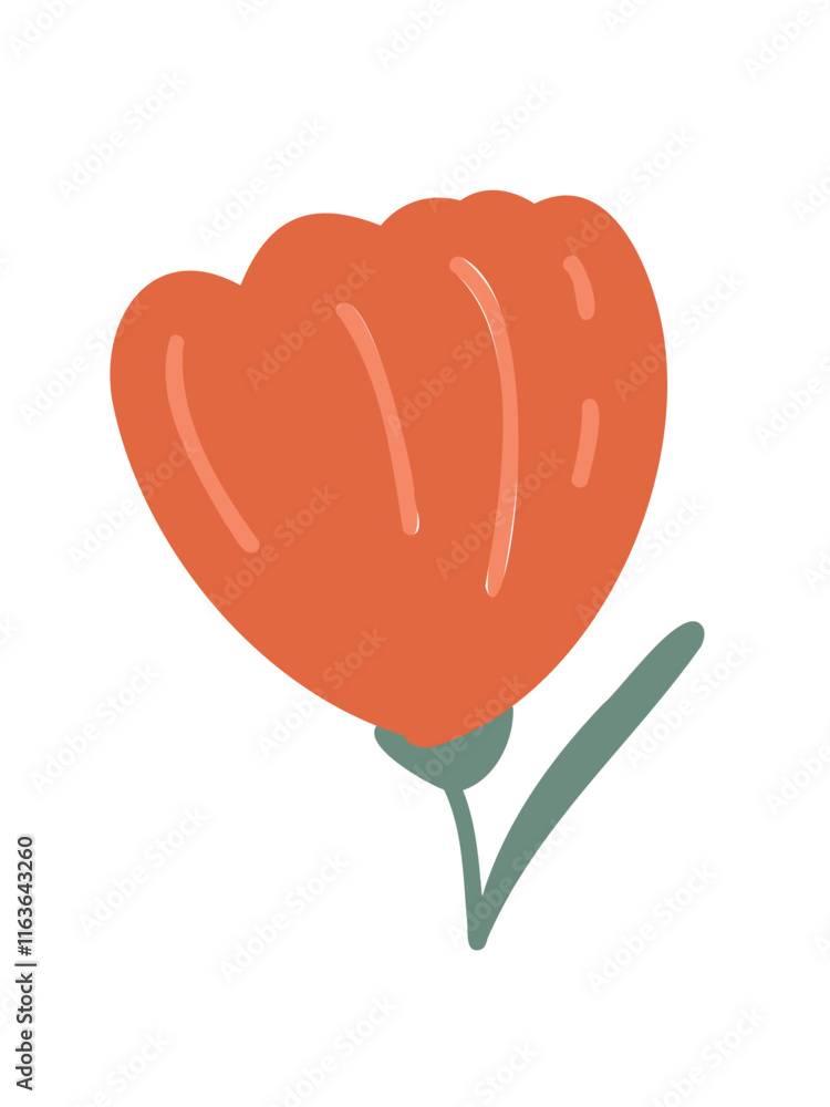 Cute simple red flower vector Cute simple red flower vector
