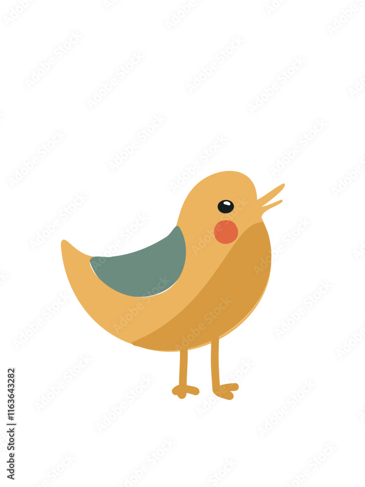 Cartoon-style yellow bird drawing Cartoon-style yellow bird drawing