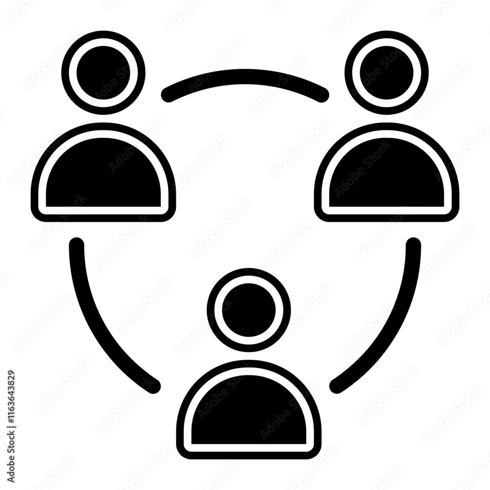 members communicate with each other glyph icon members communicate with each other glyph icon