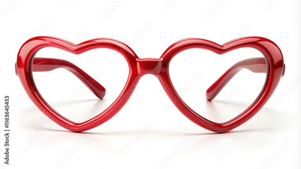 Fototapeta premium Heart-shaped glasses on a white background
