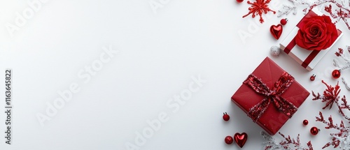 Festive Red and White Christmas Gift Arrangement photo