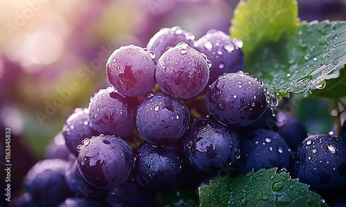 Wallpaper Mural Close-up of fresh grapes with water droplets on them, highlighting their freshness and vitality. Torontodigital.ca