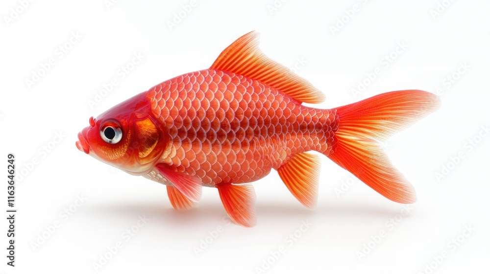 Fototapeta premium Goldfish swimming gracefully in aquatic habitat close-up photography indoor environment natural beauty