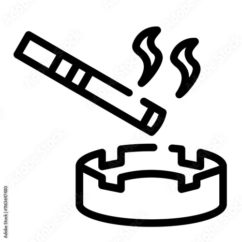 cigarettes and ashtrays cutline icon