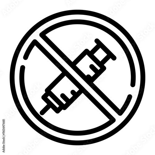 prohibition of the use of injection needles cutline icon