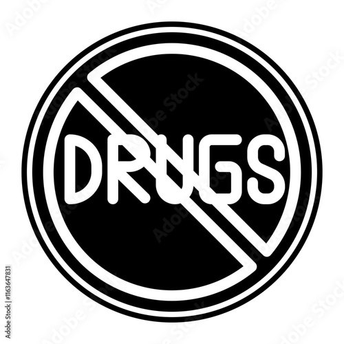drug prohibition glyph icon