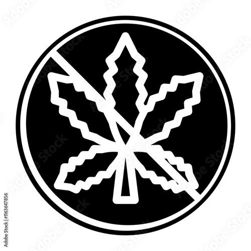 marijuana leaves are prohibited glyph icon