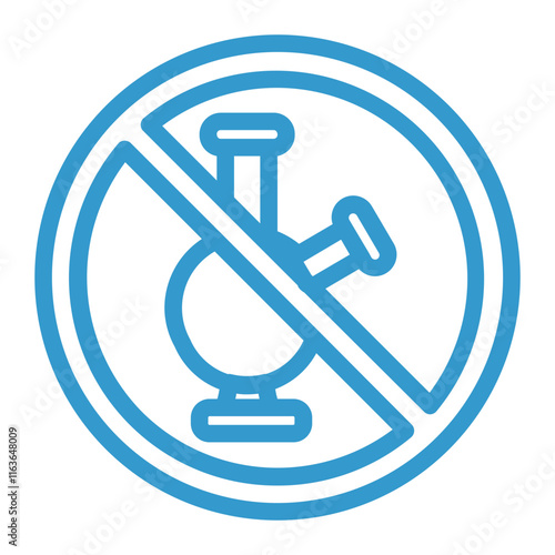 ban on the use of bongs color icon