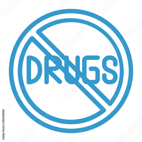 drug prohibition color icon