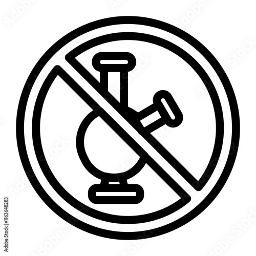 ban on the use of bongs line icon