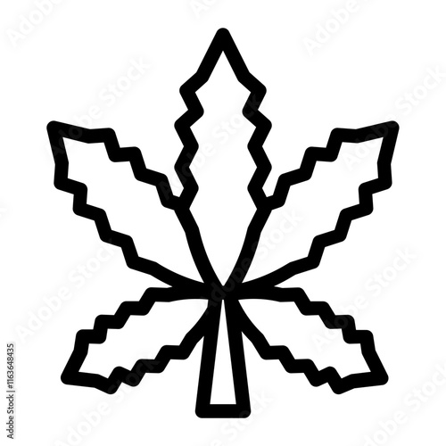 marijuana leave line icon