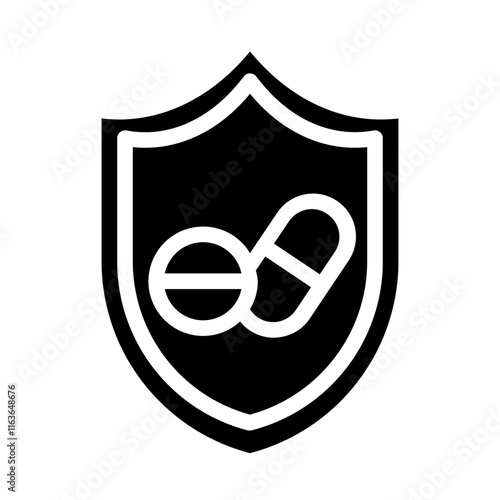drug protection solid icon